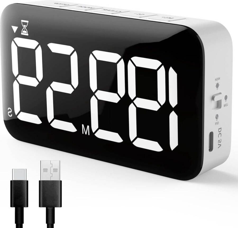 Digitale keukentimer oplaadbaar en magnetisch instelbare helderheid en volume ideaal voor koken klaslokaal kantoor kinderen leraren en senioren kookwekker digitaal