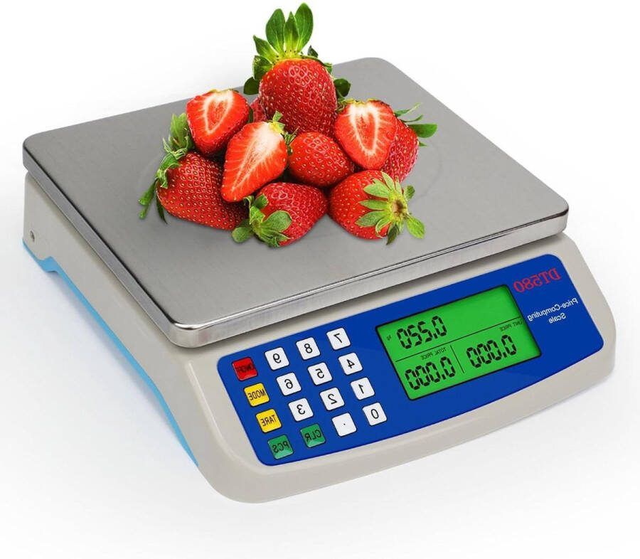 Digitale keukenweegschaal 40 kg roestvrij staal professionele voedselweegschaal ideaal voor bakkerijen en kantines