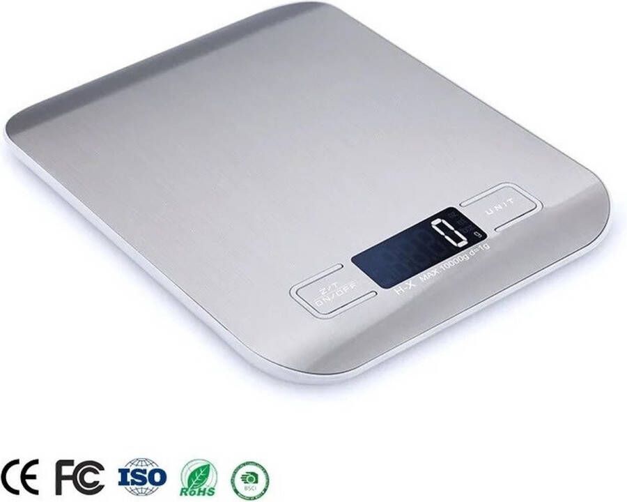 Digitale Precisie Keukenweegschaal 1gr tot 5kg Zilver Gratis Verzending