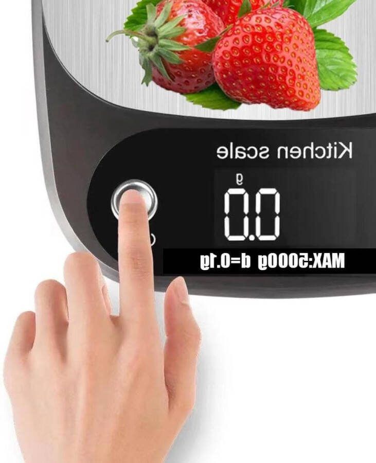 Digitale Keukenweegschaal Grote-afmetingen 5-kg-01-g voedselweegschaal van roestvrij-staal weegtafel weegt in gram en ounces