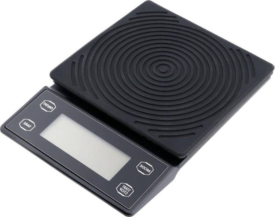 Digitale Keukenweegschaal Koffieweegschaal Timer Espressoweegschaal USB-Oplaadbaar 3 kg 01 G Led-Display Tarra-Functie Zwart