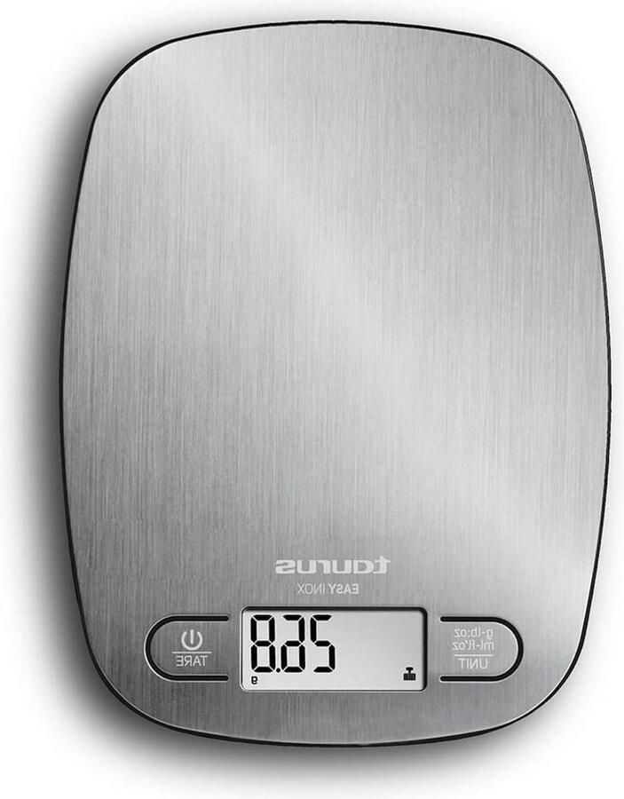 Digitale keukenweegschaal met Easy Inox-technologie 5 kg capaciteit tarra-functie zilverkleurig