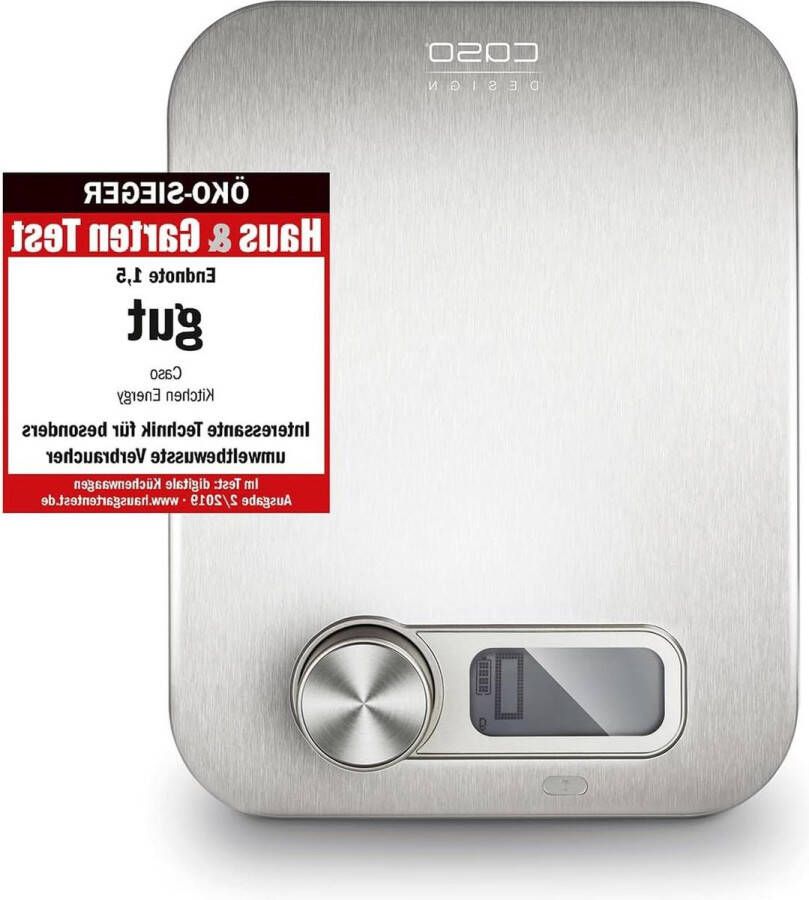 Digitale keukenweegschaal Milieuvriendelijk en duurzaam 5 kg in stappen van 1 g Roestvrij staal
