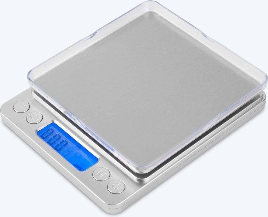 Digitale Keukenweegschaal MK200 Roestvrij Staal 01g-3kg Multifunctioneel Zilver