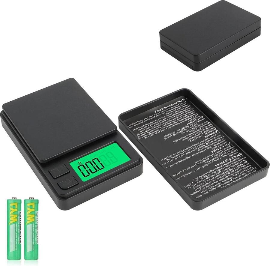 Digitale Keukenweegschaal Multifunctionele Zakweegschaal Precisieweegschaal met LCD-Display en Tarra-Functie voor Levensmiddelen Sieraden 7 Eenheden