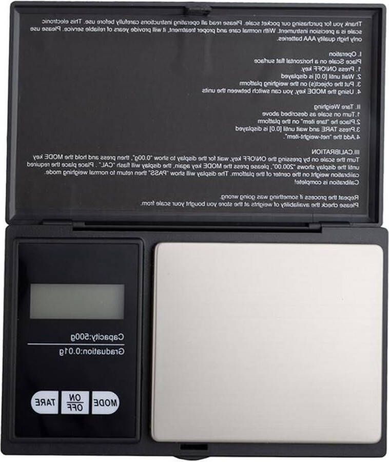 Digitale Keukenweegschaal Precisie Schaal Mini 500g 0.01g Gram Schaal Kleine met LCD-Scherm Roestvrij Staal Keuken voor Koffie Kruiden Sieraden Edelstenen