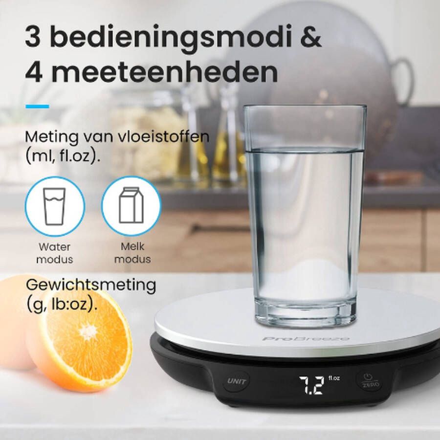 Digitale Keukenweegschaal RVS Nauwkeurige Weegschaal 1g tot 5kg