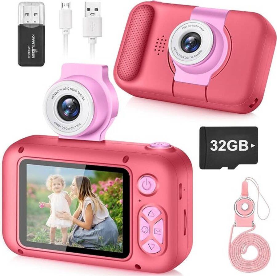 Digitale Kindercamera HD 1080p Fototoestel Voor Kinderen Ook voor selfies