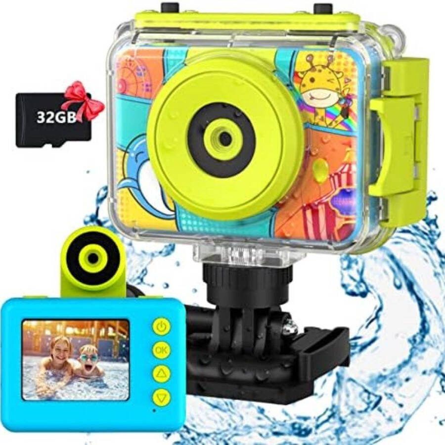 Digitale Kindercamera Kinderfototoestel Kindercamera Digitaal met 32GB micro SD kaart Blauw
