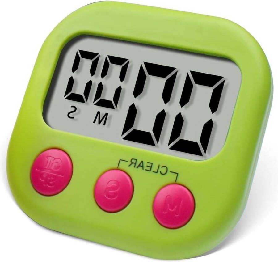Digitale kooktimer met magnetische backing en luid alarm elektronische geheugentimer voor keuken badkamer opleiding en klaslokaal (groen) kookwekker digitaal