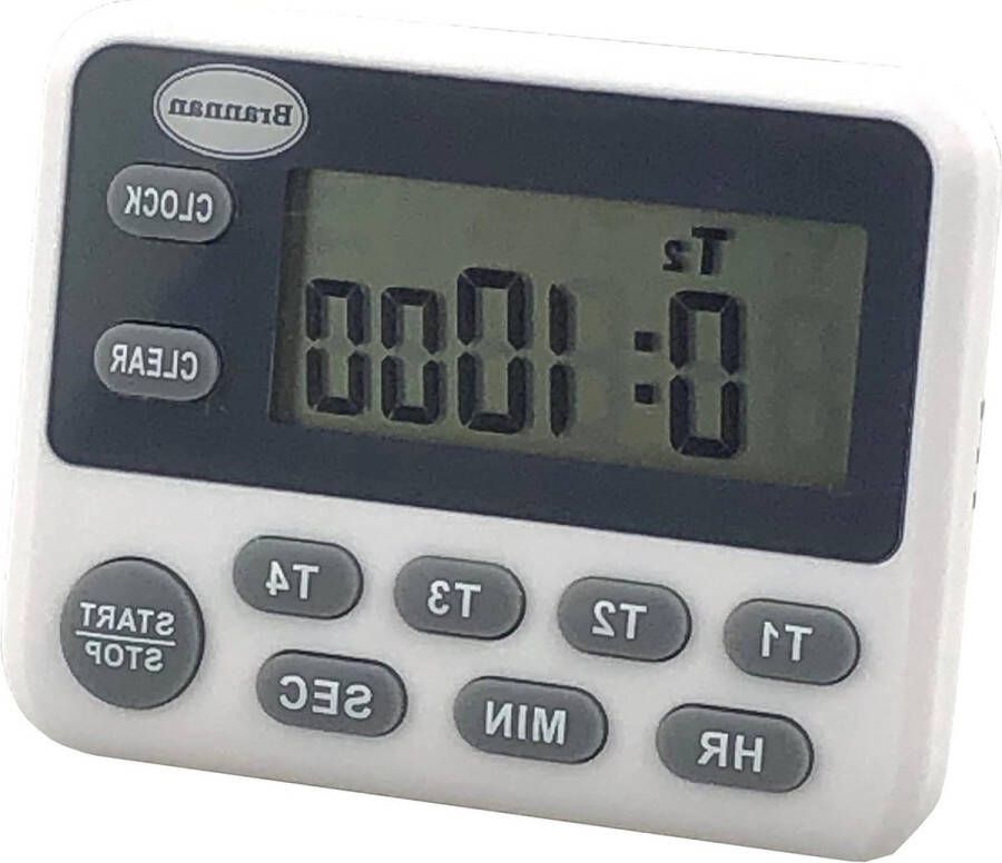 Digitale Kookwekker 4-weg afteltimer en klok 24 uur aftellen en optellen grote displaystandaard en magneetachterkant