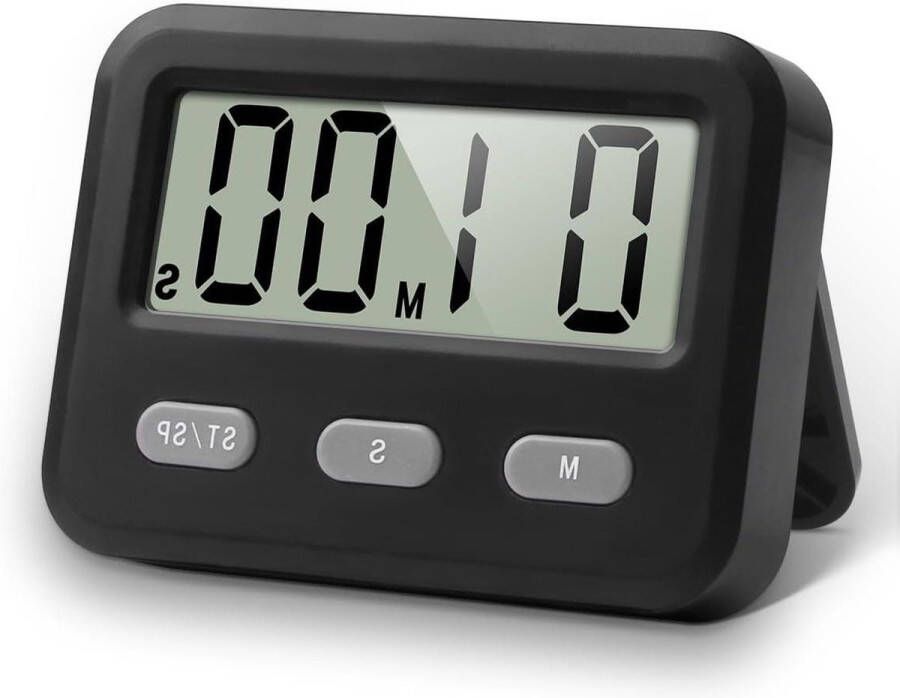 Digitale Kookwekker Afteltimer voor Studio-Oefeningen en Keukenwerk Instelbare Magnetische Countdown-Timer (Zwart)