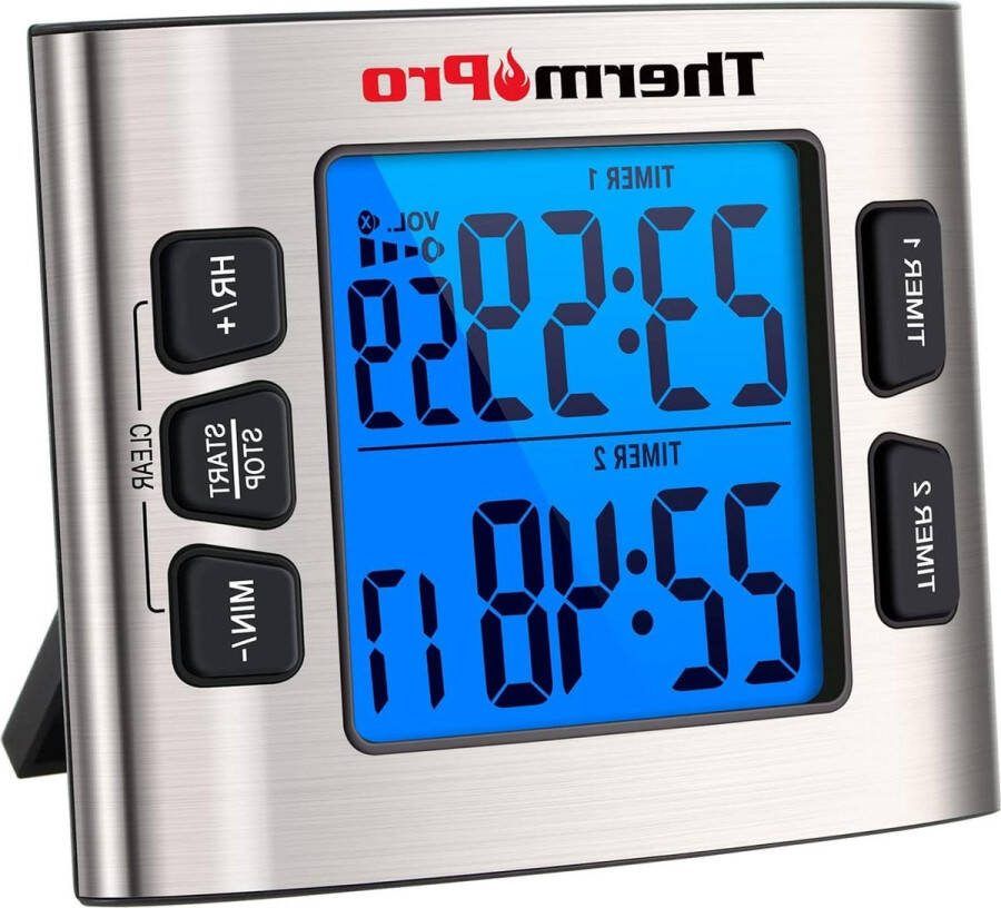Digitale Kookwekker Dual Countdown Stop Horloges Timer Magnetische Klok Verstelbare Luid Alarm Backlight LCD Grote Cijfers 24 Uur voor Kinderen Leraren