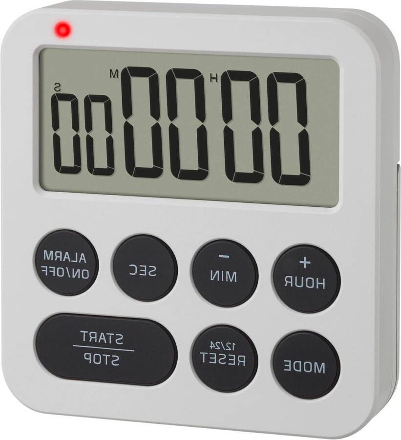 Digitale Kookwekker Eierwekker Huiswerkwekker LED Waarschuwingslicht 2 Volumeniveaus Magnetisch Stopwatch en Wekker 38.2051.02 99u 59min 59s