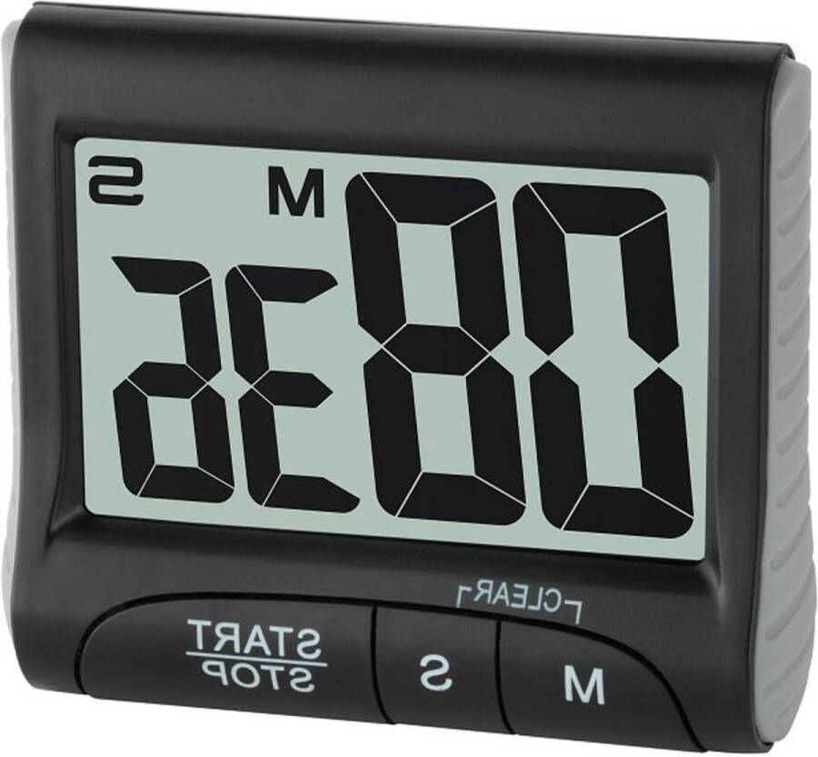 Digitale Kookwekker Elektronische Timer 38.2021.01 digitaal klein en handig stopwatch eierwekker zwart (l) 83 x (b) 28 (45) x (h) 70 mm
