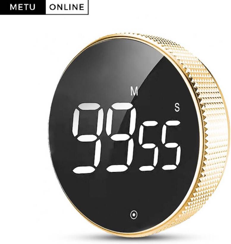 Digitale Kookwekker Goud van METU-Online Smart Timer LED Display Magnetisch met Handige Draaiknop Barbecue kookwekker magneet BBQ wekker