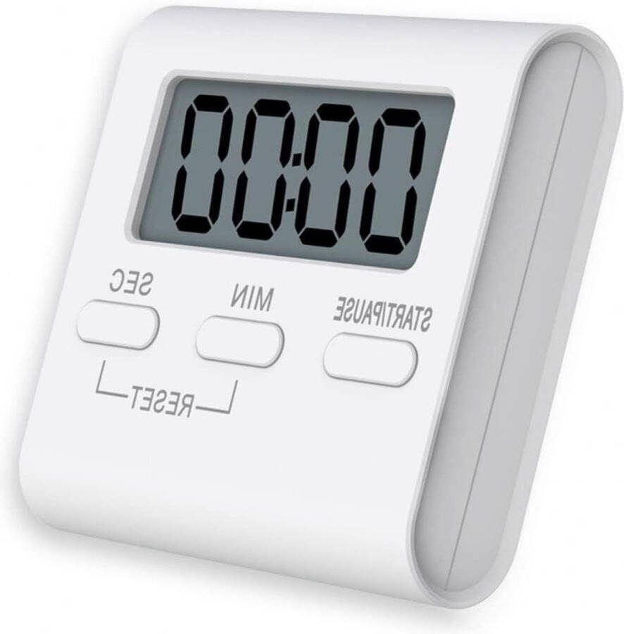 Digitale Kookwekker Kleine Keuken Timer met Luid Alarm en Magnetische Achterkant Wit Voor Ouderen en Kinderen