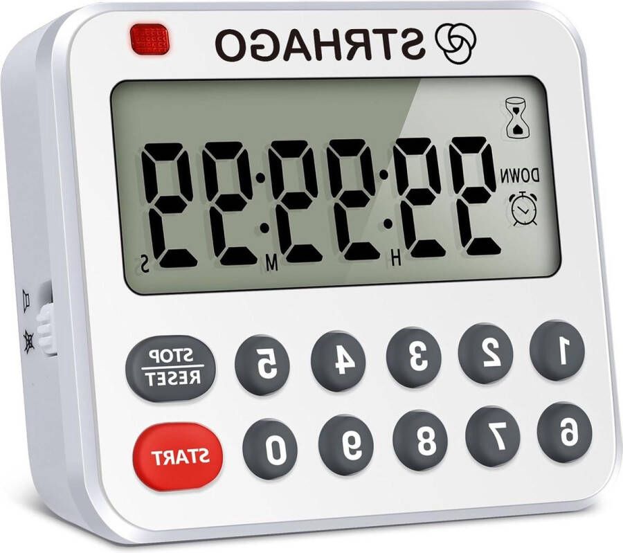 Digitale Kookwekker magnetisch groot lcd-scherm countdown timer voor koken wit