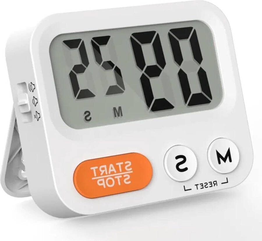 Digitale Kookwekker Magnetische dubbele timerweergave Visuele timer met batterij Luide pieptoon Volumeregeling Multifunctioneel Keukentimer