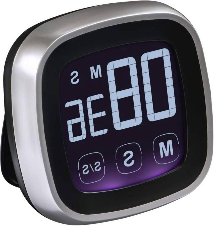 Digitale kookwekker met touch-functie timer en stopwatch magnetisch tot 99 minuten 59 seconden luide toon design korte timer elektronische eierwekker zilver zwart kookwekker digitaal