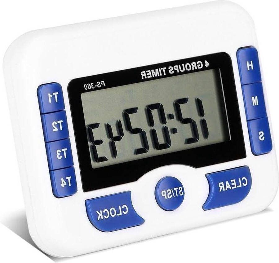 Digitale kookwekker set Countdown eierwekker multifunctioneel 4 kanalen magnetische kooktimer met wekkerfunctie kookwekker digitaal