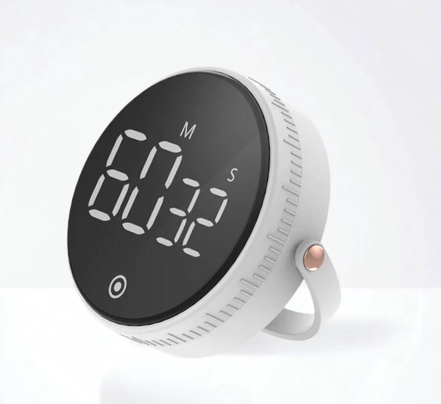 Digitale Kookwekker Wit met Houder van METU-Online Smart Timer LED Display Magnetisch met Handige Draaiknop Barbecue kookwekker magneet BBQ wekker