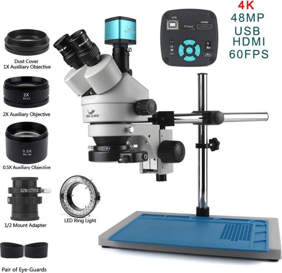 Digitale Microscoop Camera Microscoop 3500x 90x 48MP 4K Wit