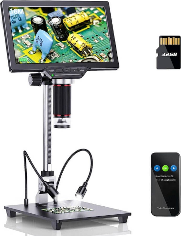 Digitale Microscoop Pro 7 Inch LCD Scherm 3x 1300x Vergroting 32GB SD Kaart 16MP HD-camera 8 LED Verlichting