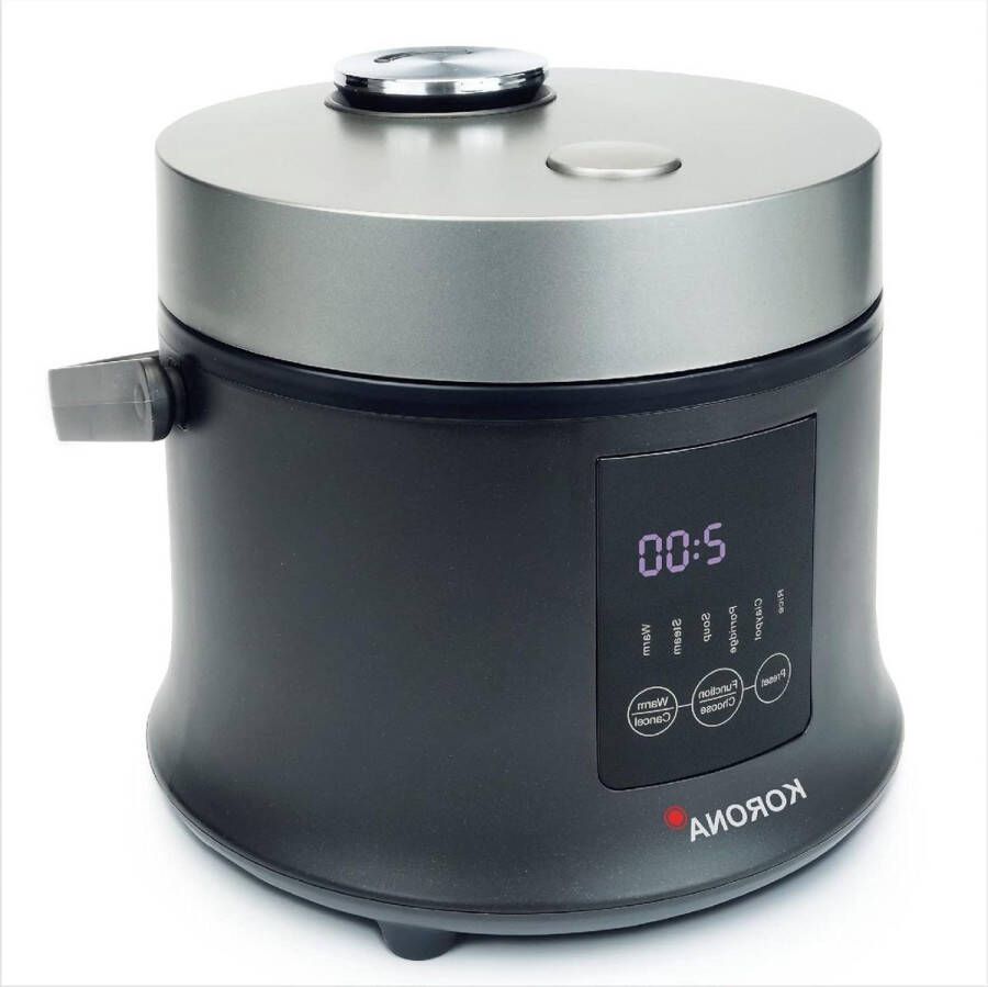 Digitale rijstkoker en stoompan met warmhoudfunctie uitneembare kookpan LED-display met touch buttons 24 uur timer inclusief maatbeker en rijstlepel kookgerei keukenapparatuur