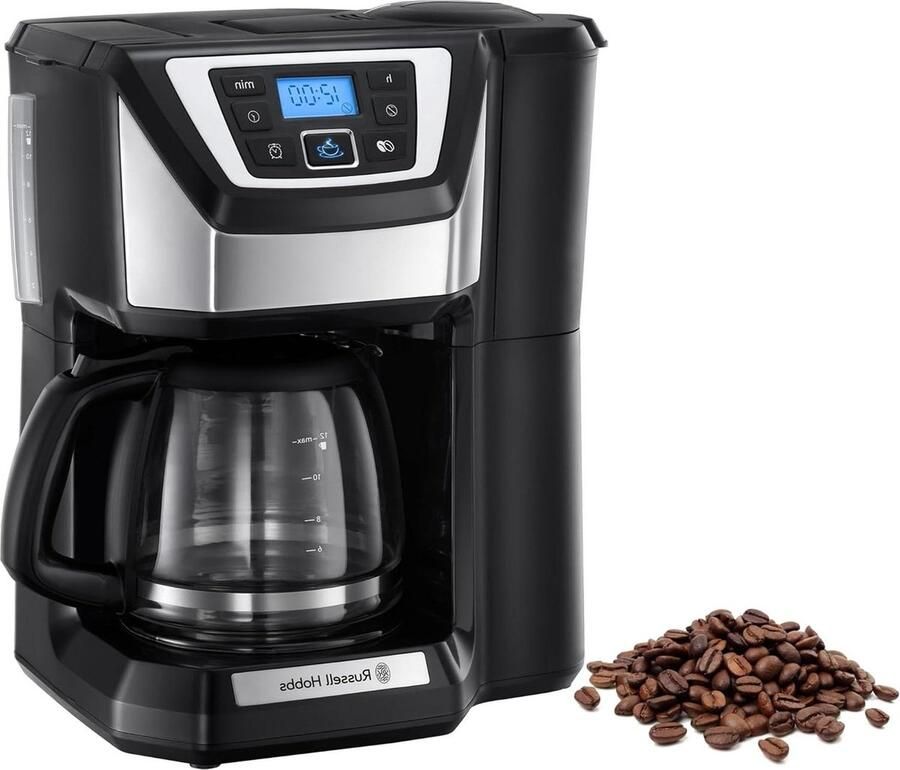 Digitale timer-douchekop voor optimale extractie Koffiemachine met molen Victory 12 kopjes glazen kan 15 l maalstand