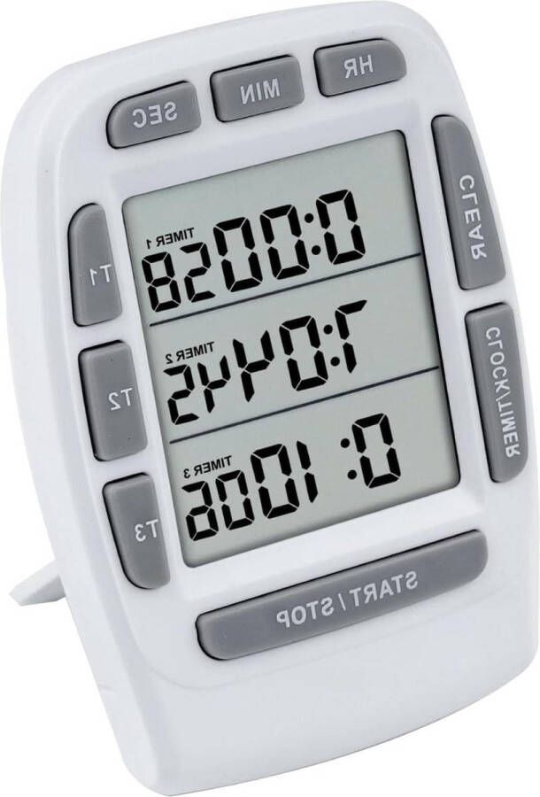 Digitale Timer Groot LCD 3-kanaals Aftellende timer Kookwekker Reset Klokalarm Jayron JR-KT001 time timer