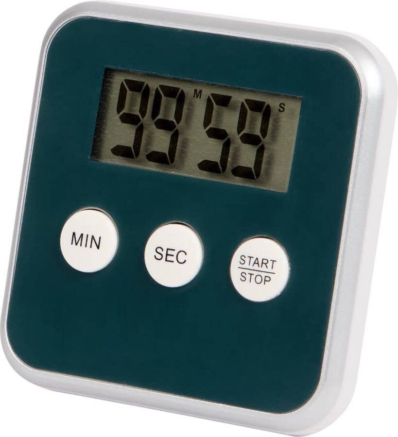 Digitale Timer Kookwekker Groen 8x8 Cm Timer voor koken Inclusief batterij Kookwekker Magneet of standaard