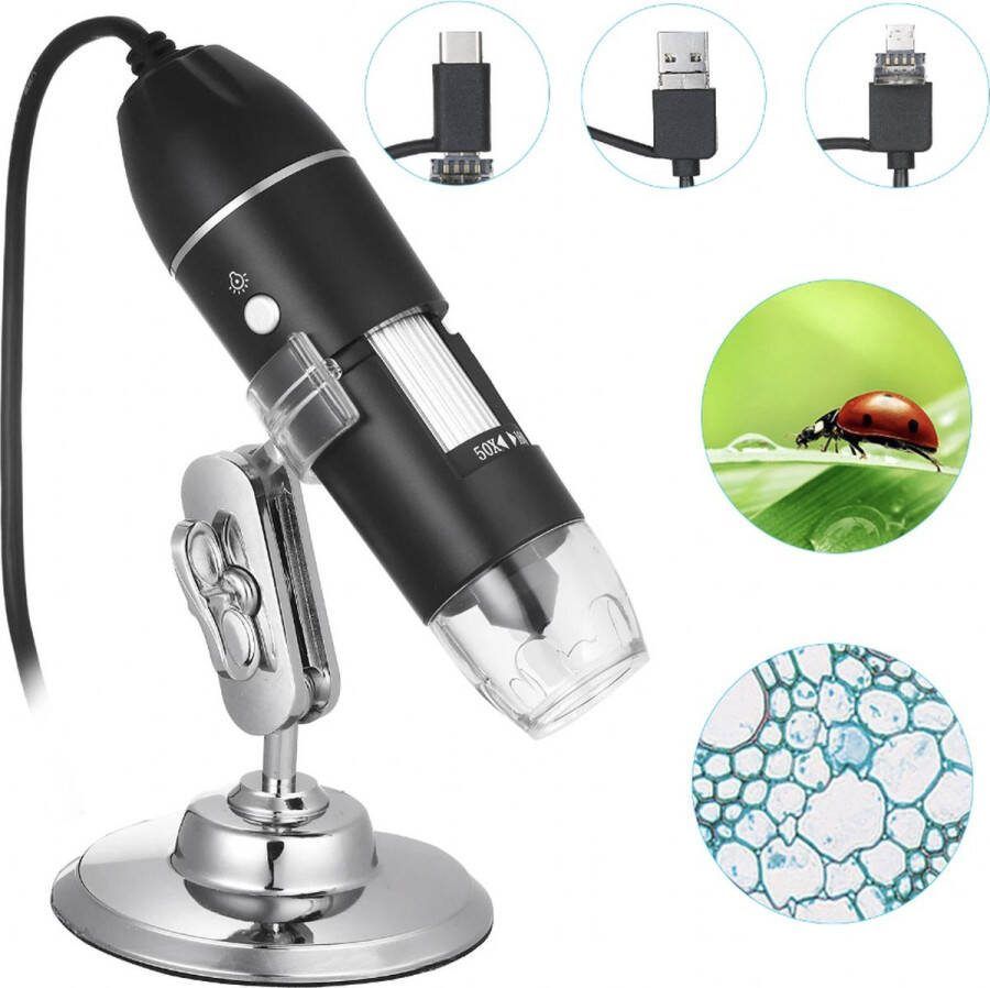 Digitale USB Microscoop Camera 50-1600 X Vegroting met 8x LED Verlichting
