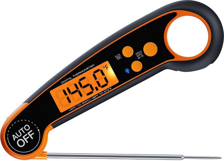 Digitale vleesthermometer bliksemsnelle braadthermometer nauwkeurige meetwaarden met achtergrondverlichting keukenthermometer direct aflezen