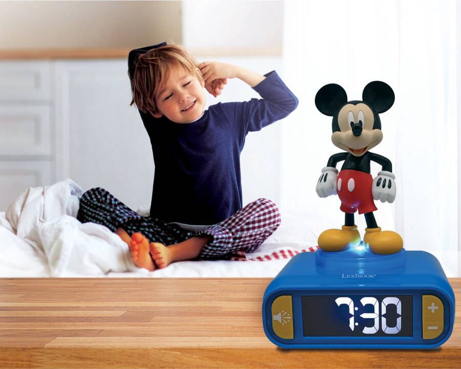 Digitale wekker met Mickey 3D nachtlampje en geluidseffecten