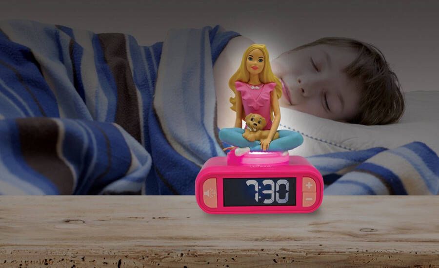 Digitale wekker met verlicht nachtlampje 3D Barbie en geluidseffecten