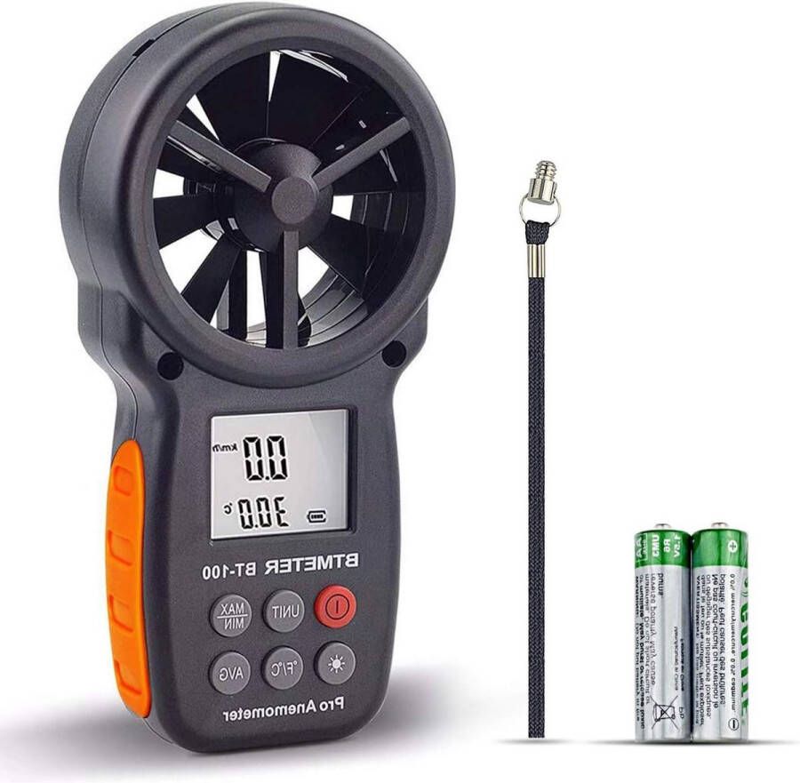 Digitale Windmeter Handheld Wind Snelheids Meter CFM MAX MIN AVG LCD-Achtergrondverlichting Fotograferen Luchtmeter
