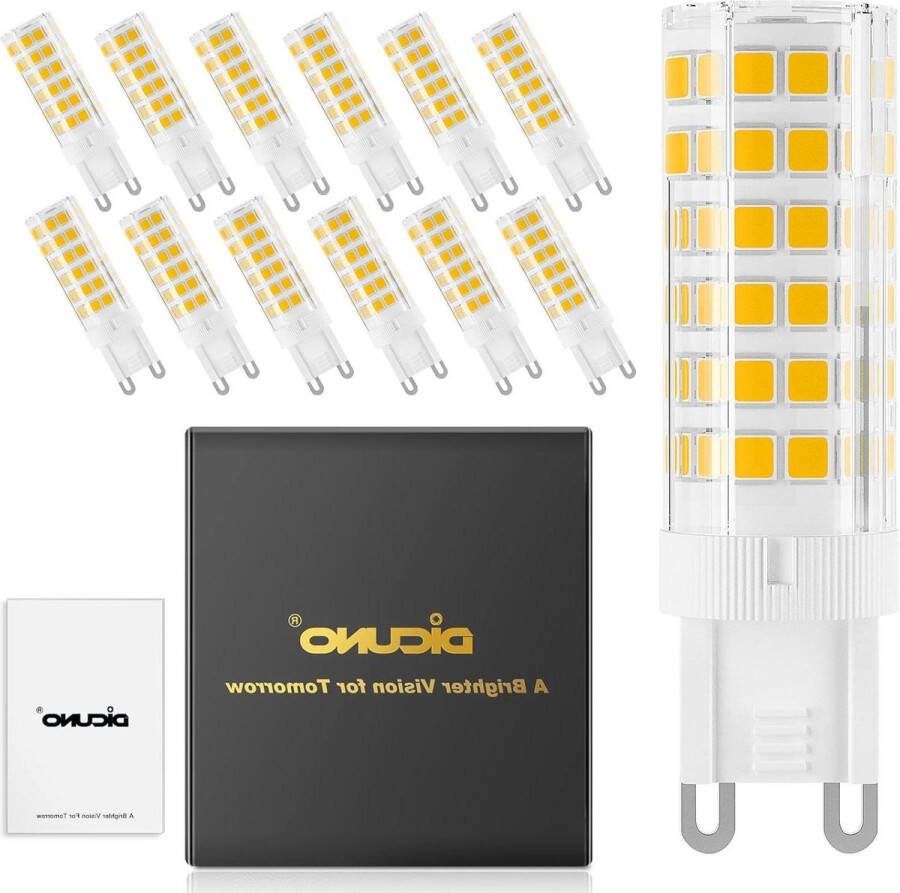 Dimbare G9 LED-lamp 4.5W Vervanging voor 50W halogeen 450 Lumen 230V Warm wit 2700K Energiebesparing Keramische basis 12 Stuks