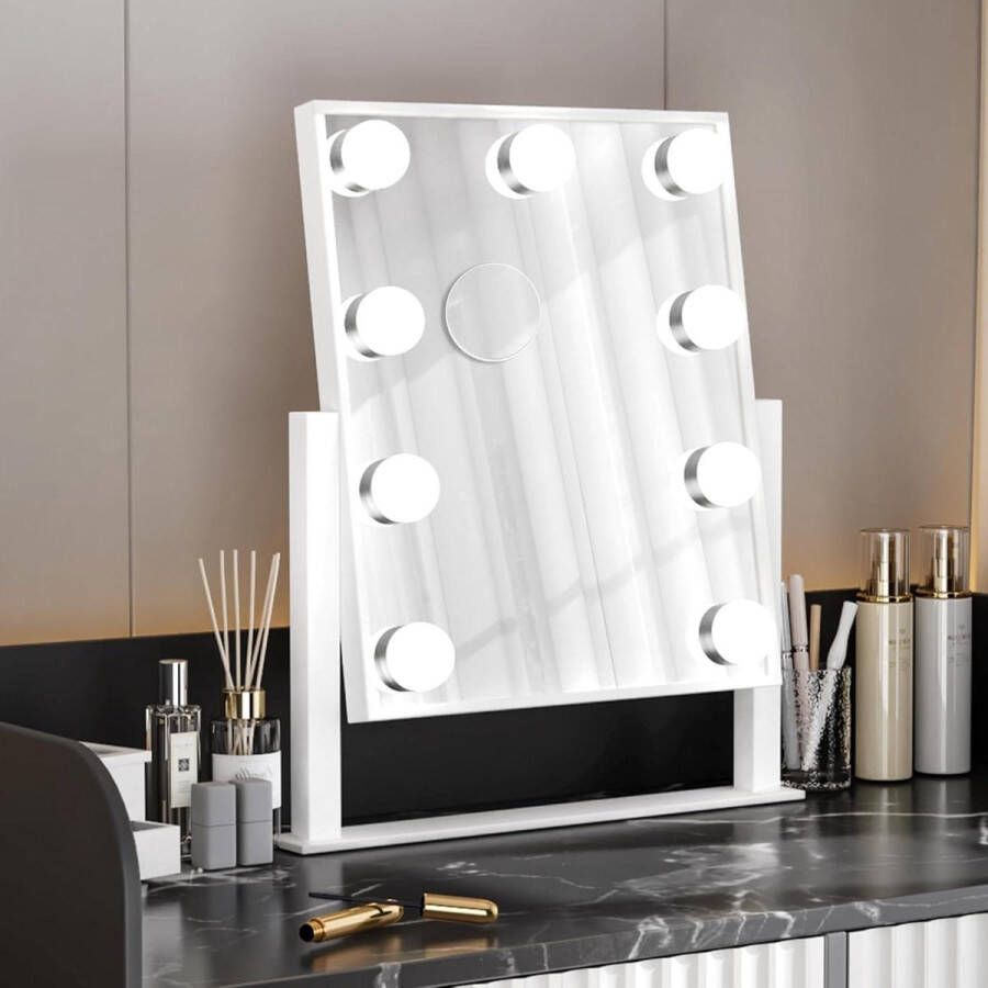 Dimbare Hollywood make-up spiegel met verlichting 41 x 30 cm