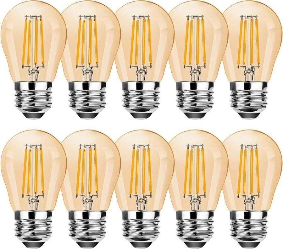 Dimbare LED-lamp 4W G45 2700K warm wit vervanging voor 35W-lampen 10 stuks vintage Edison LED-lampen E27-Lamp dimbaar amber