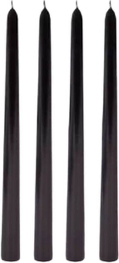 Dinerkaarsen Zwart 25 cm Set van 4 Kaars Kaarsen Dinerkaars
