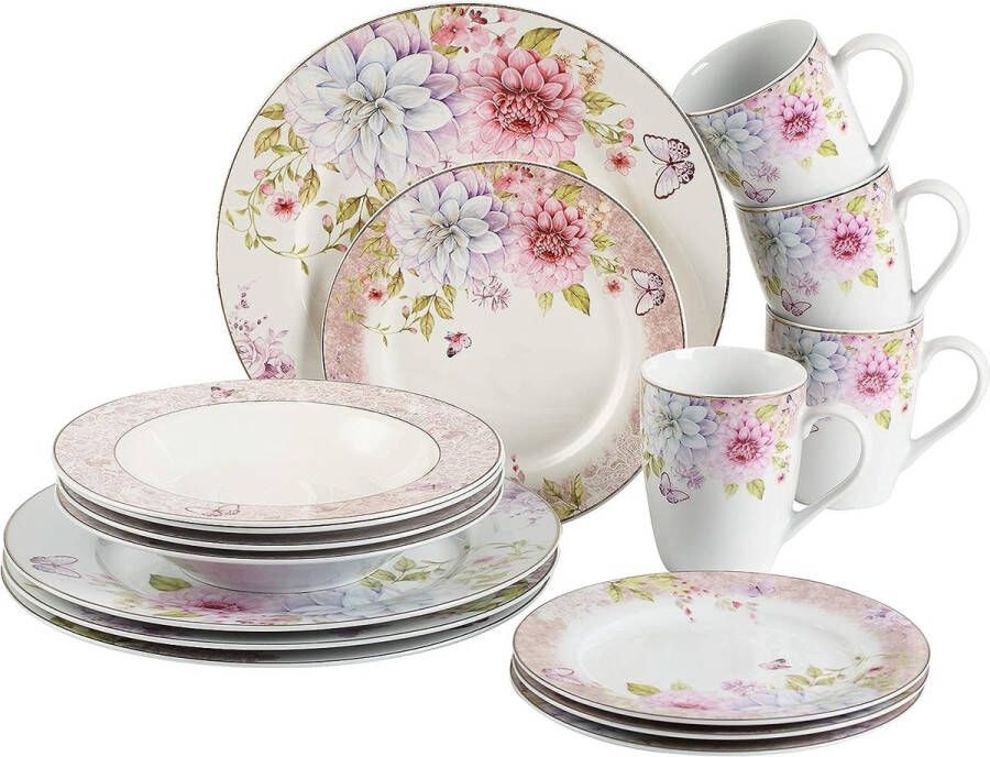 Dinner Set-Spring Porcelain Set. (AB-kwaliteit Bpa-vrij kan in oven vriezer vaatwasser en magnetron worden geplaatst.)…