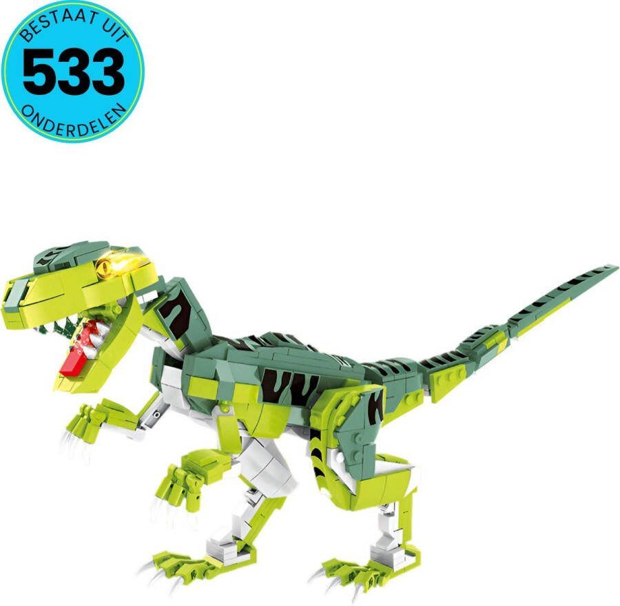 Dino Speelgoed Set Geschikt Voor LEGO Vanaf 6 Jaar 533 Bouwstenen Velociraptor Bouwset STEM Speelgoed Bouwsets Bouwspeelgoed Inclusief Handleiding