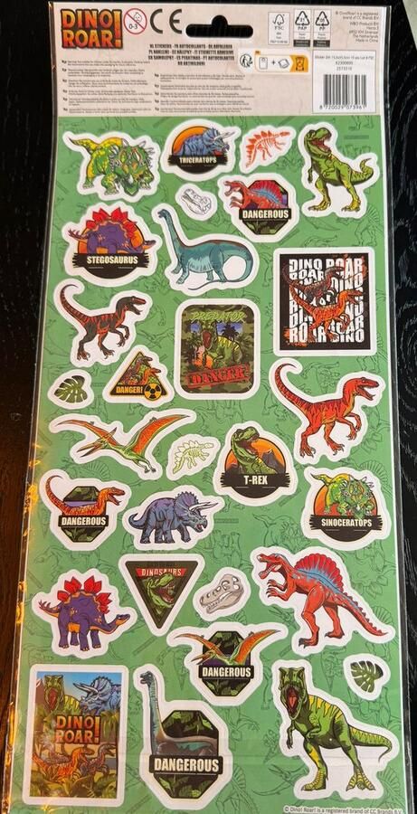 Dino Stickers Dino's Dinosaurus Dinosauriërs