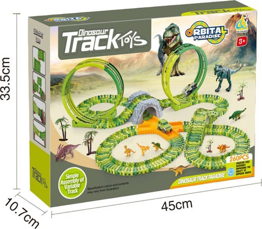 Dinosaur race baan XL 260pc dinosaurus racebaan speelgoed educatief dinosaur tracktoys