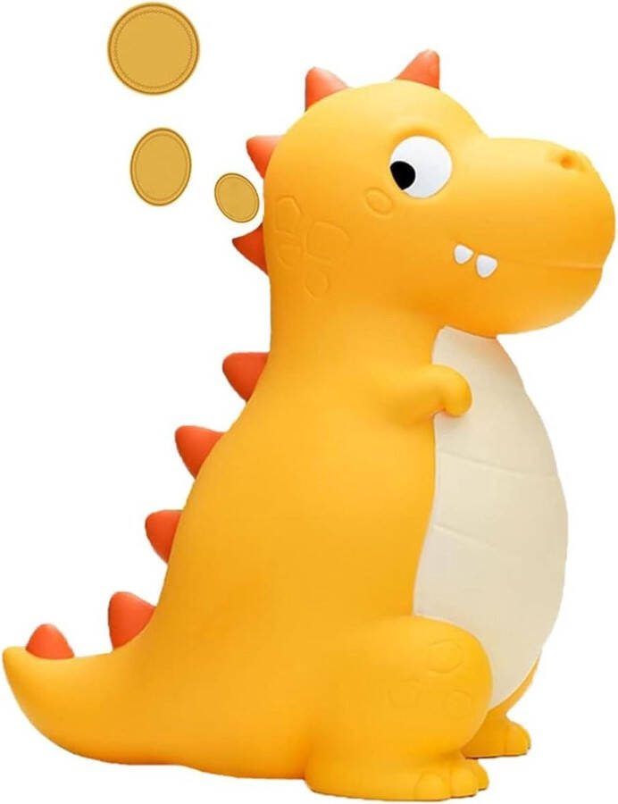Dinosaurus spaarpot van kunststof grote capaciteit onbreekbaar kinderplastic spaarvarken jongens meisjes kinderen geschenken verjaardag Kerstmis geel