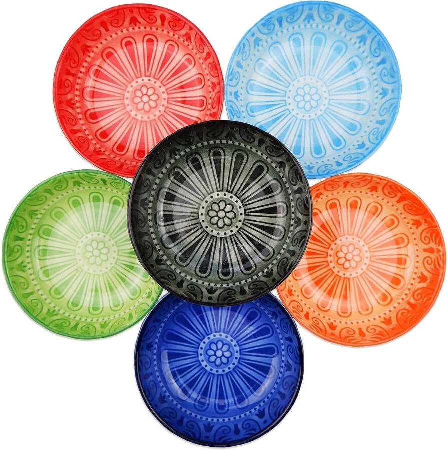 Dipschalen kleine kruidenschalen sojasausschaaltjes dipschaaltjes tapas-schalen kleine kruidenschalen snackschalen snackkommen set van 6 stuks Ø 10 cm voor sushi snacks