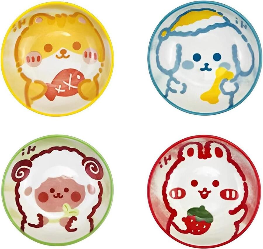 Dipschalen porselein kruidenschaaltjes snackschalen set van 4 boho snackbowl voor sushi en soja keramische schoteltjes theezakjes schoteltje