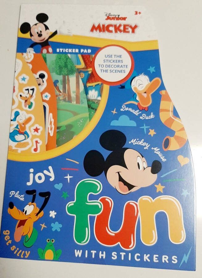 Disney Junior Mickey Mouse stickerpad stickerboek 2 pagina's stickers 5 scenes boek