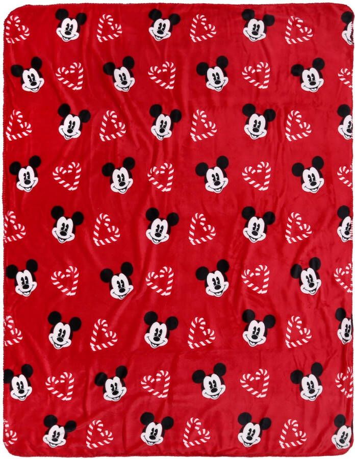 Disney Mickey Mouse Kerstdeken sprei rood warm gezellig 120x150cm OEKO-TEX